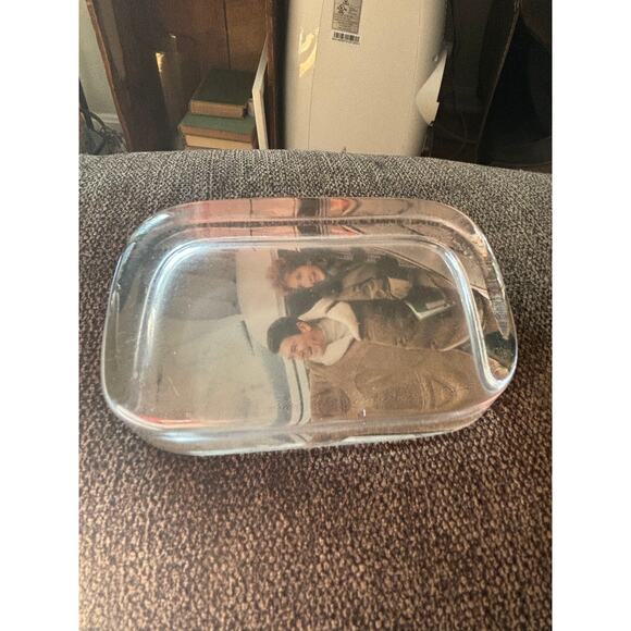 Ronald & Nancy Reagan Vintage Heavy Paperweight Glass Departing Whitehouse - Picture 3 of 6